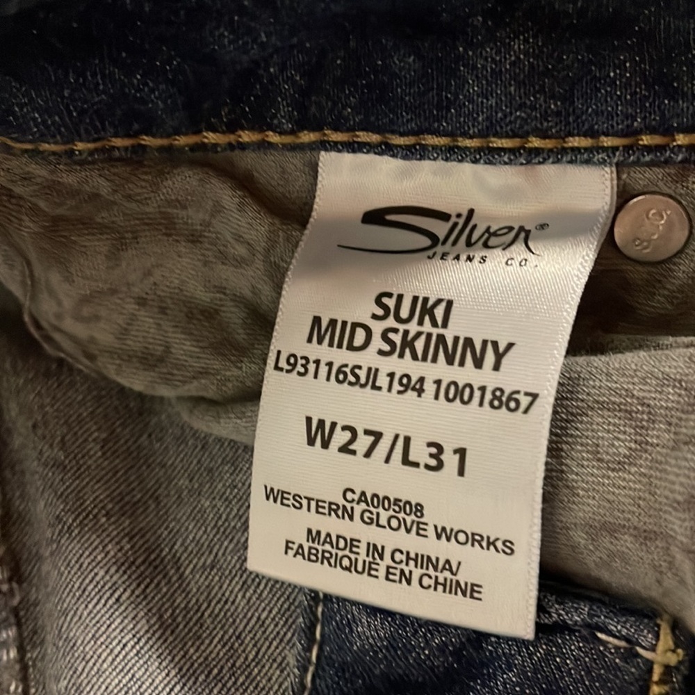 SILVER ripped skinny jeans. Size 27 - Picture 9 of 9